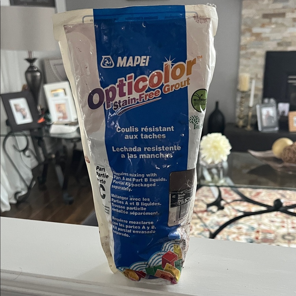 Opticolor Stain-Free Grout -grey 42- mocha colour 2.25 lbs.